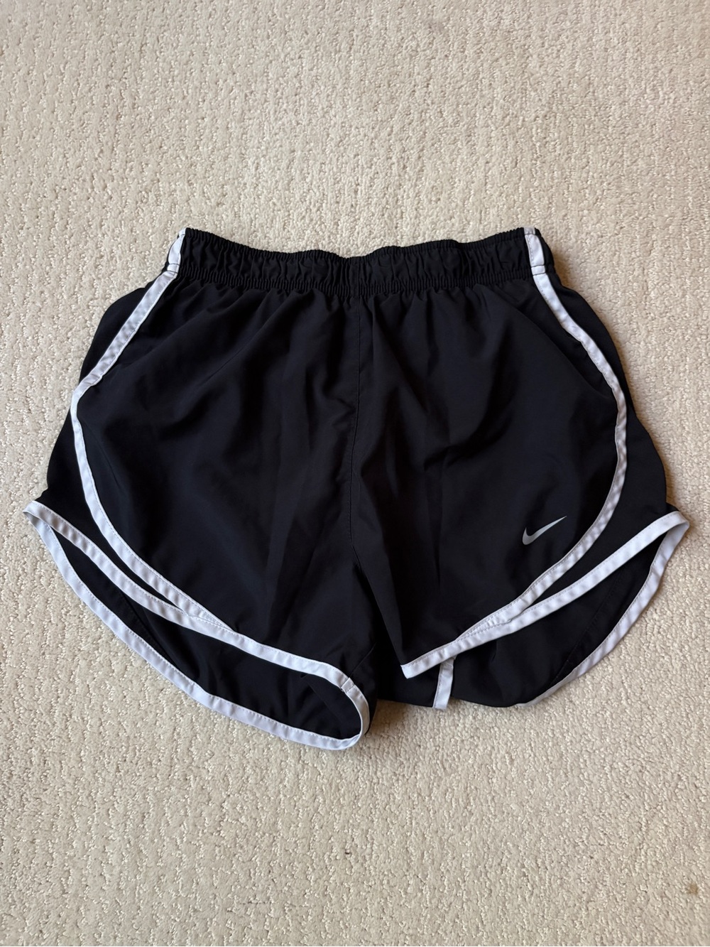 Nike Women's Black Running Shorts with White Trim Size S